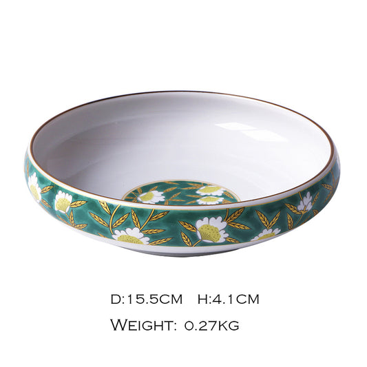 Japanese Imari Small Round Plate, 15 cm (Golden Green Floral Pattern)